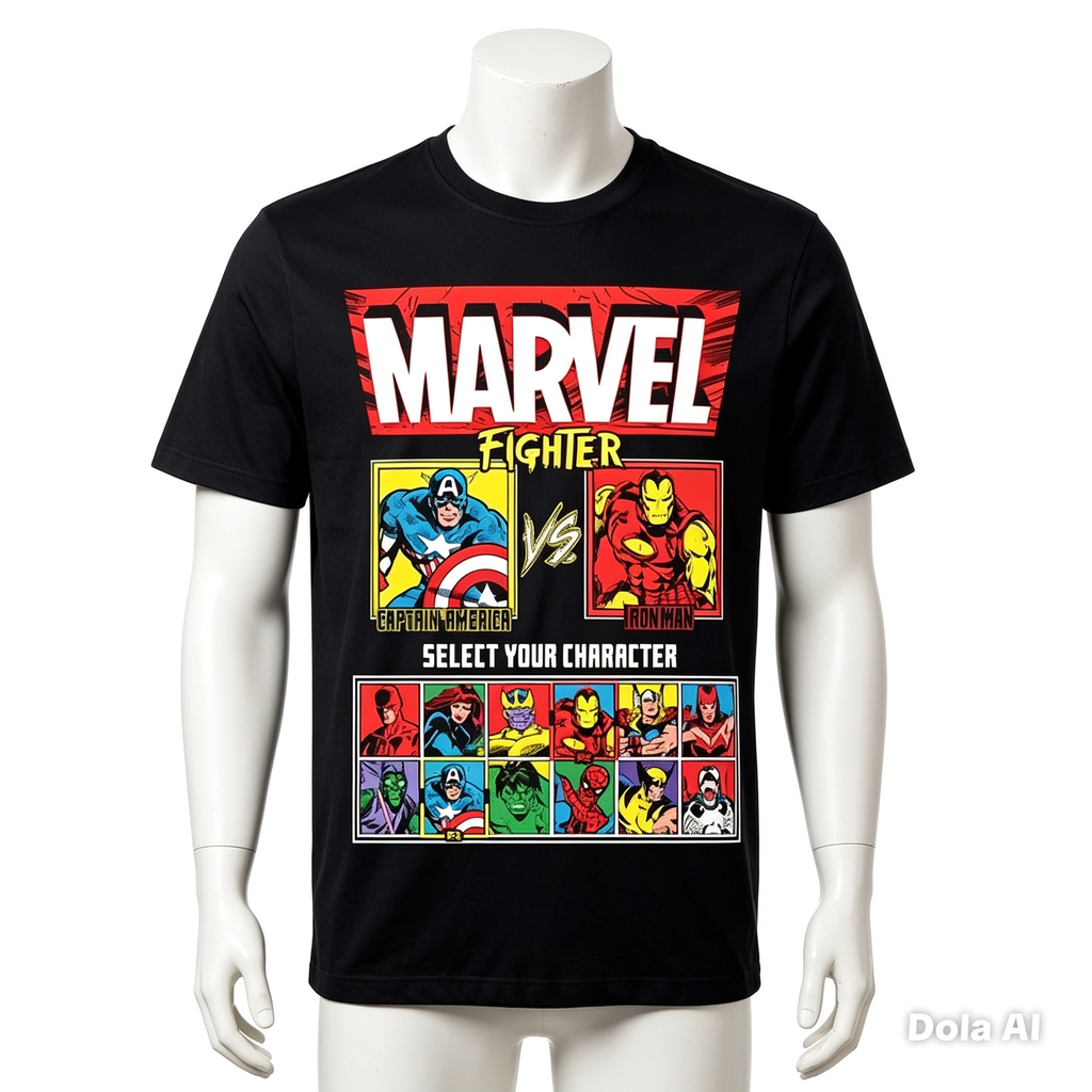 Marvel Fighter Character Select Graphic T-Shirt – Official Licensed