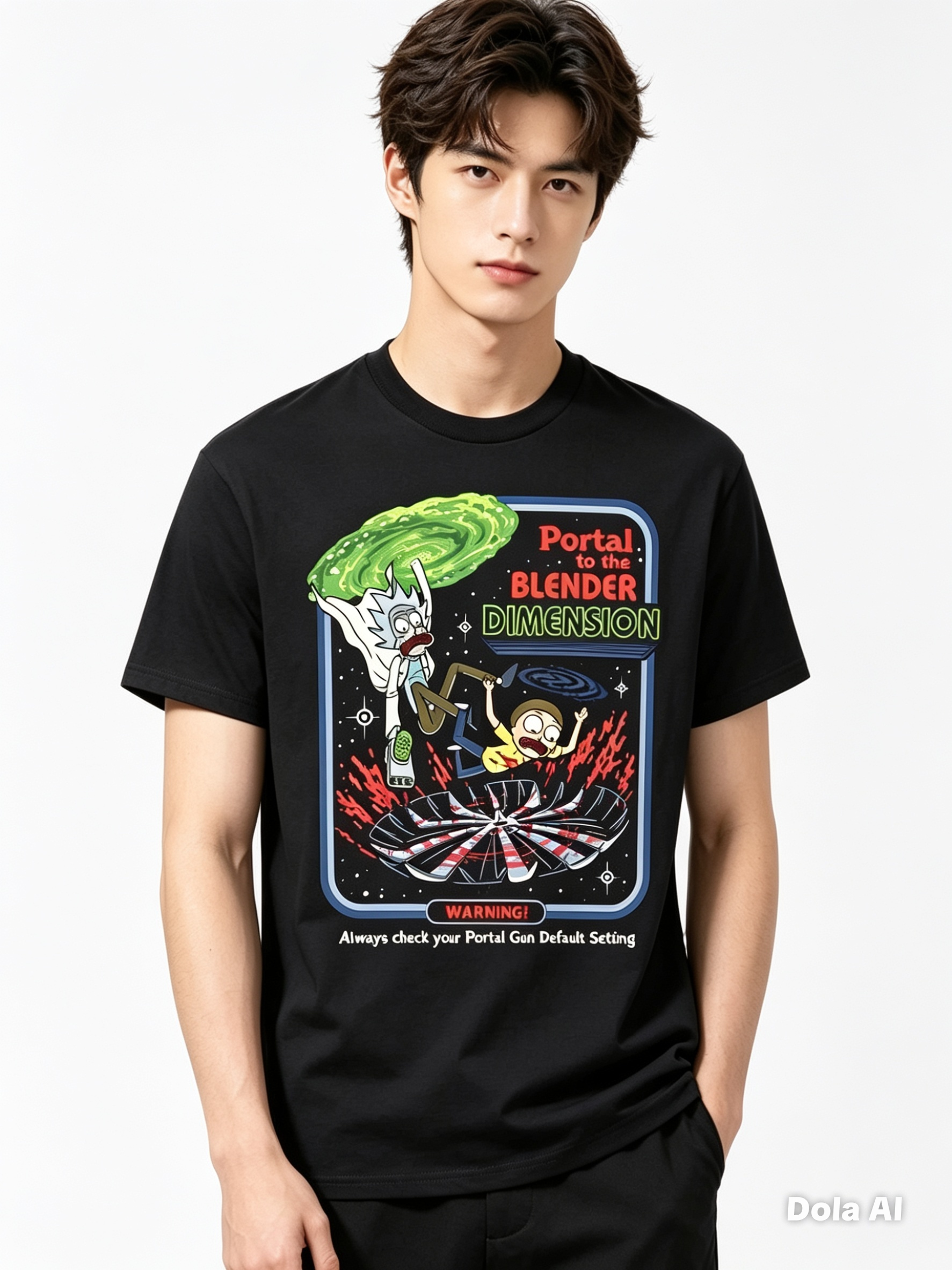 Rick and Morty "Portal to the Blender Dimension" Graphic T-Shirt – Official Licensed
