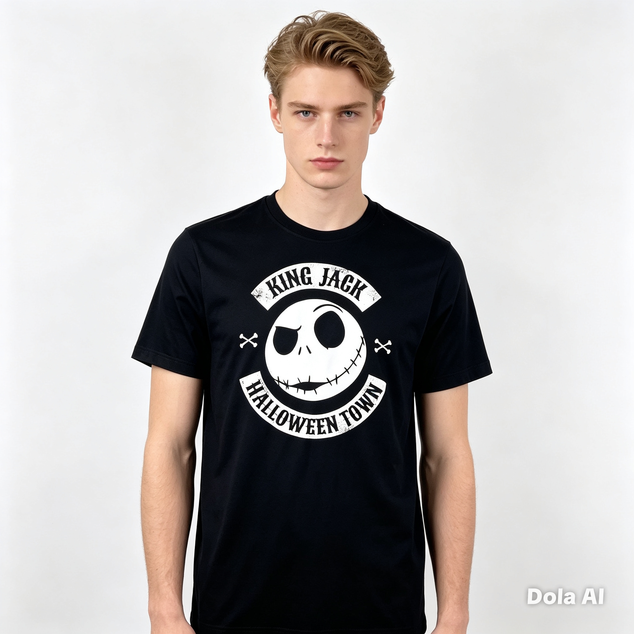 Disney The Nightmare Before Christmas King Jack Crest Graphic T-Shirt –Official Licensed