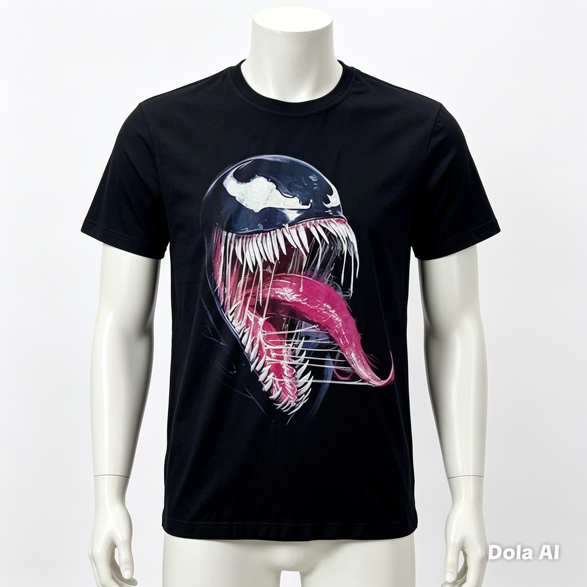 Marvel Venom Tongue Graphic T-Shirt – Black Superhero Tee - Official Licensed