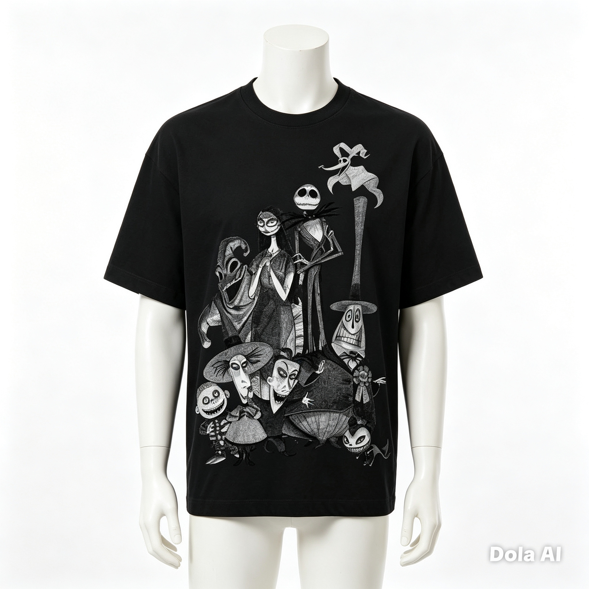 Disney The Nightmare Before Christmas Tonal Sketch T-Shirt - Official Licensed
