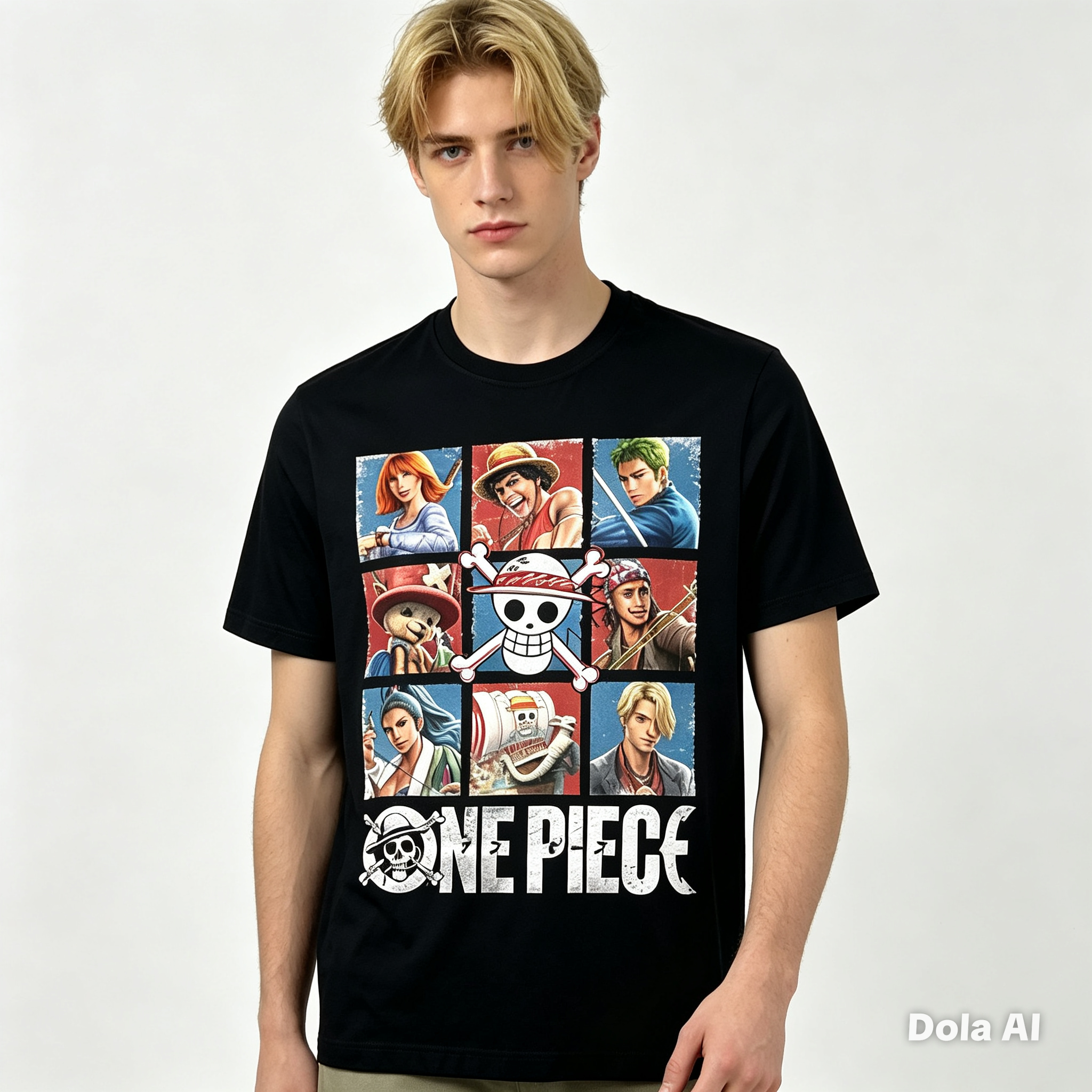 One Piece Straw Hat Pirates Graphic T-Shirt – Black Anime Tee - Official Licensed