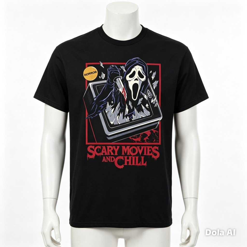 Ghostface "Scary Movies and Chill" T-Shirt -Official Licensed