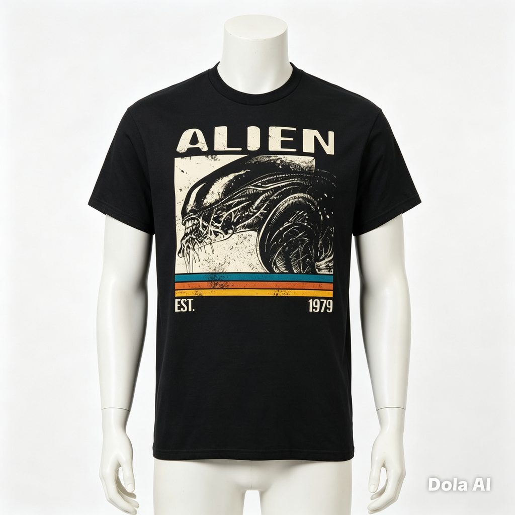 Alien 1979 Retro Xenomorph Graphic T-Shirt - Official Licensed