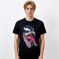 Marvel Venom Tongue Graphic T-Shirt – Black Superhero Tee - Official Licensed