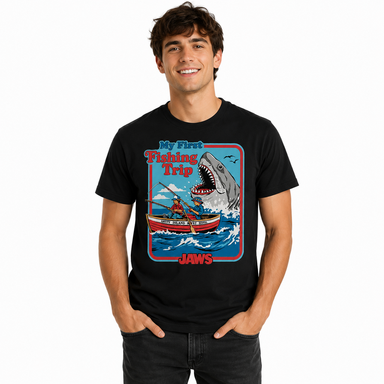 Jaws "My First Fishing Trip" T-Shirt - Official Licensed