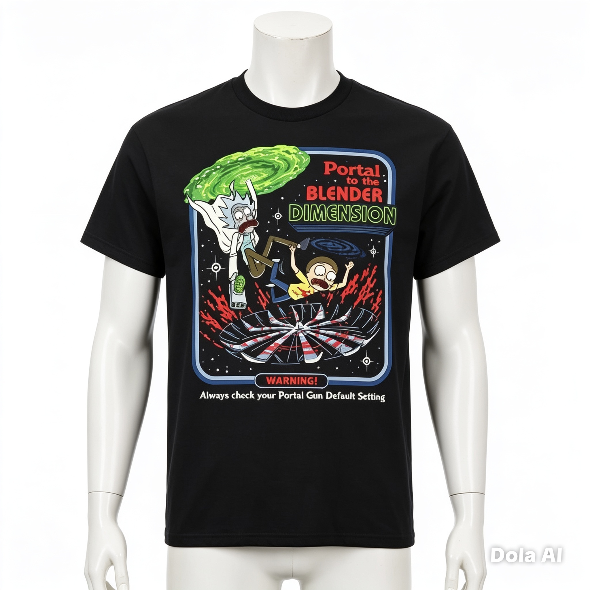 Rick and Morty "Portal to the Blender Dimension" Graphic T-Shirt – Official Licensed