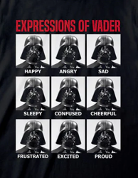 Star Wars Darth Vader "Expressions of Vader" T-Shirt -Official Licensed