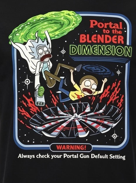 Rick and Morty "Portal to the Blender Dimension" Graphic T-Shirt – Official Licensed