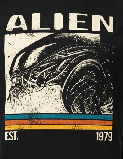 Alien 1979 Retro Xenomorph Graphic T-Shirt - Official Licensed
