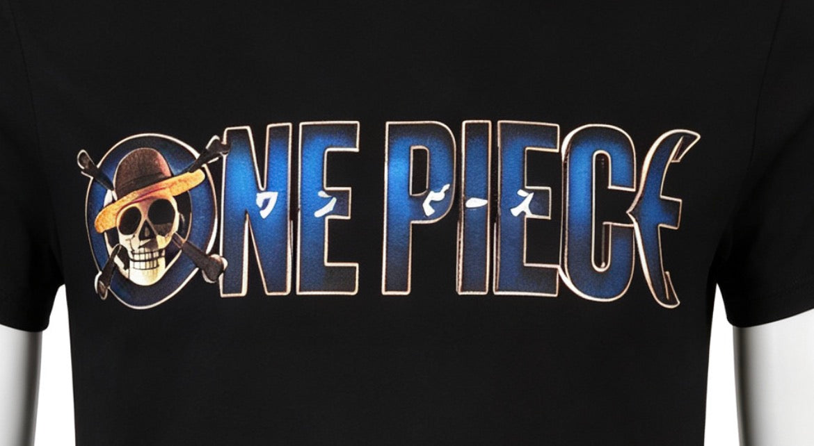 One Piece Logo Graphic T-Shirt – Black Anime Tee - Official Licensed