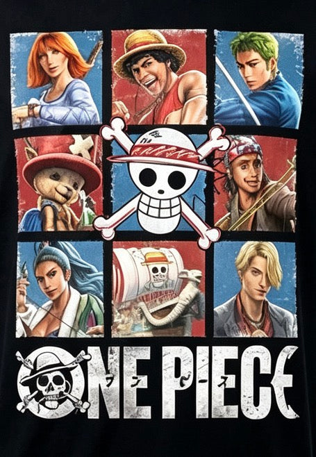 One Piece Straw Hat Pirates Graphic T-Shirt – Black Anime Tee - Official Licensed