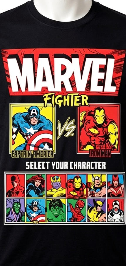 Marvel Fighter Character Select Graphic T-Shirt – Official Licensed