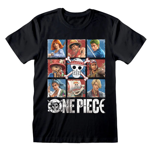One Piece Straw Hat Pirates Graphic T-Shirt – Black Anime Tee - Official Licensed